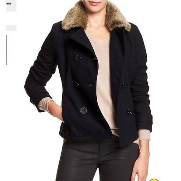 Discount Classic Mid Long Women Faux Fur Coat Double Breasted Pea Coat